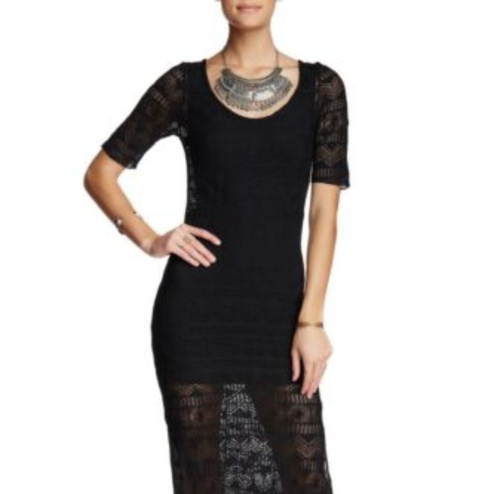 NWT Free People Too Cool sheer lace Black Dress or swimsuit cover-up